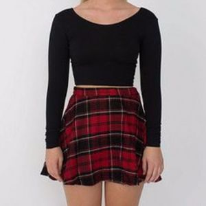 American Apparel Plaid Circle Skirt - Red